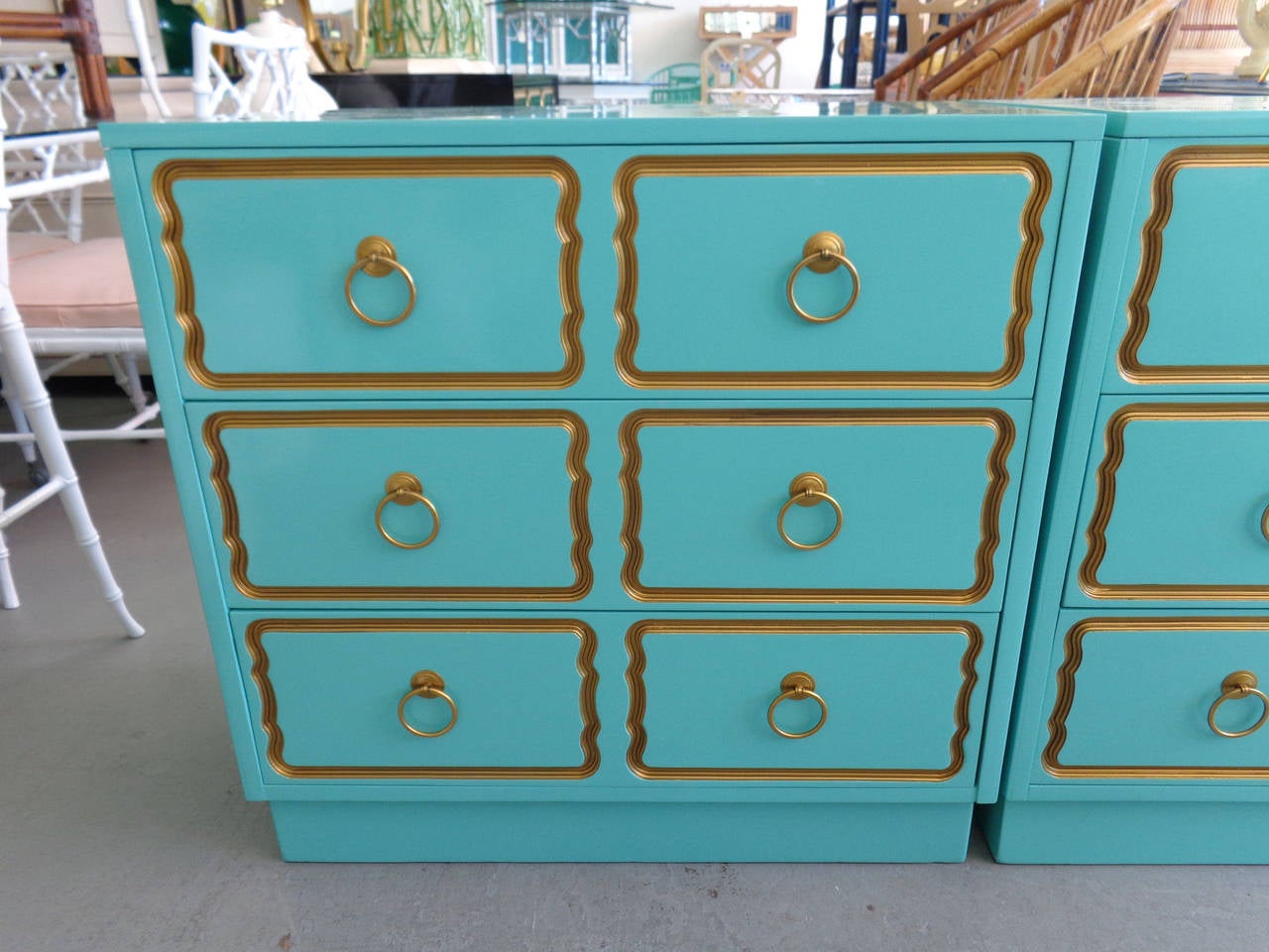 Pair of Dorothy Draper Style Chests