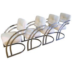 4 Chrome Lounge Chairs
