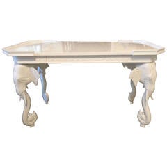 Hollywood Regency Style Fretwork Elephant Desk