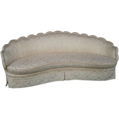 Hollywood Regency Scalloped Sofa