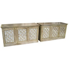 Pair of Hollywood Regency Fretwork Cabinets