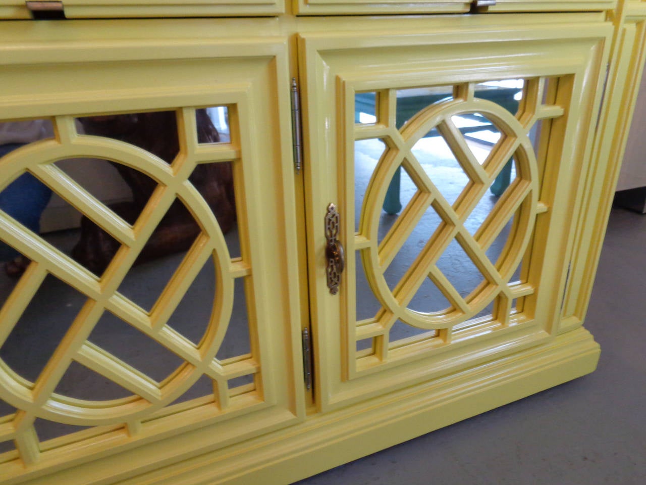 Hollywood Regency Style Fretwork Dresser or Credenza In Good Condition In West Palm Beach, FL