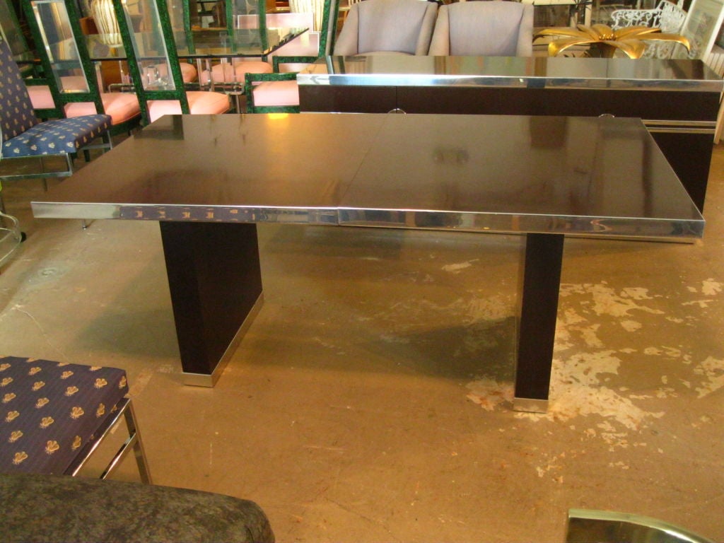 Signed Pierre Cardin Dining Table with (2)18