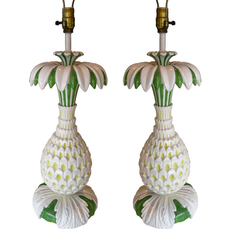 Palm Beach Regency Pineapple Lamps at 1stDibs