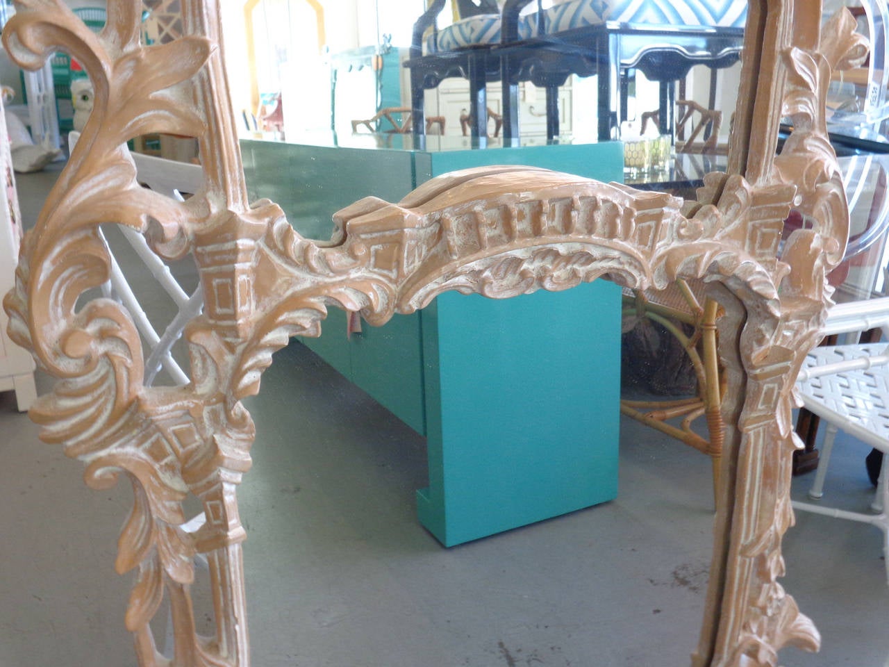 Chippendale Style Pagoda Mirror In Good Condition In West Palm Beach, FL