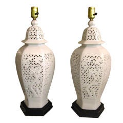 Pair of Pierced Lamps