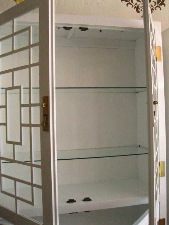Pair of Lacquered Fretwork Cabinets 2