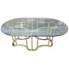 Mastercraft Brass Faux Bamboo Dining Table