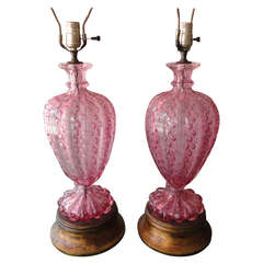 Pink Murano Lamps