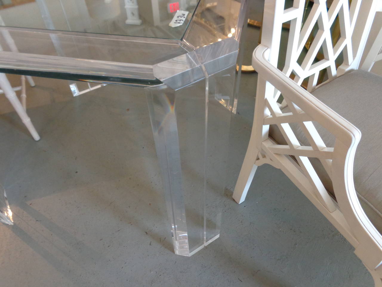 Lucite Les Prismatiques Game Table in nice as found vintage condition.