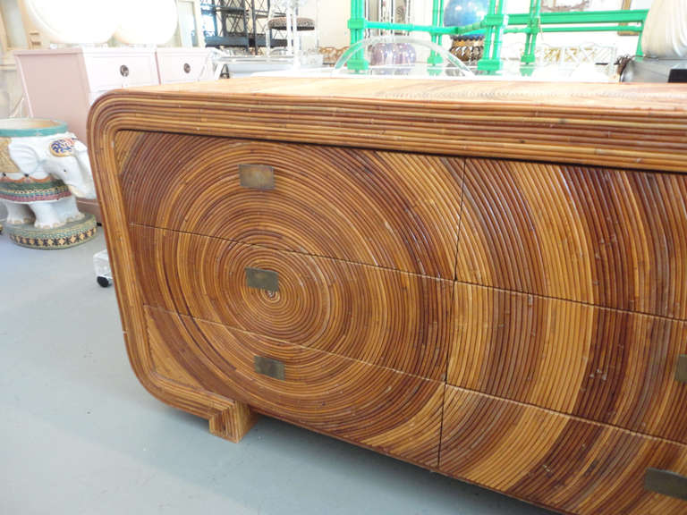 20th Century Rattan Dresser and Night Stand