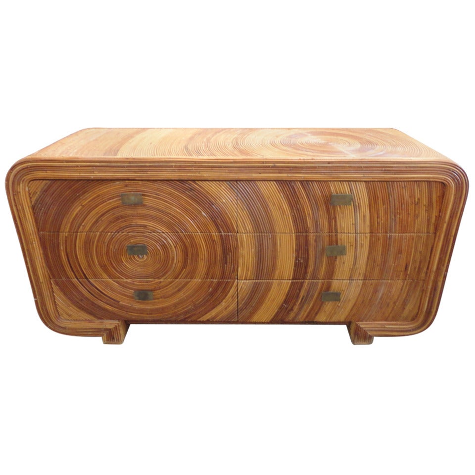 Rattan Dresser and Night Stand