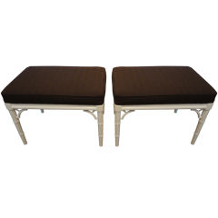 Pair of Faux Bamboo Benches