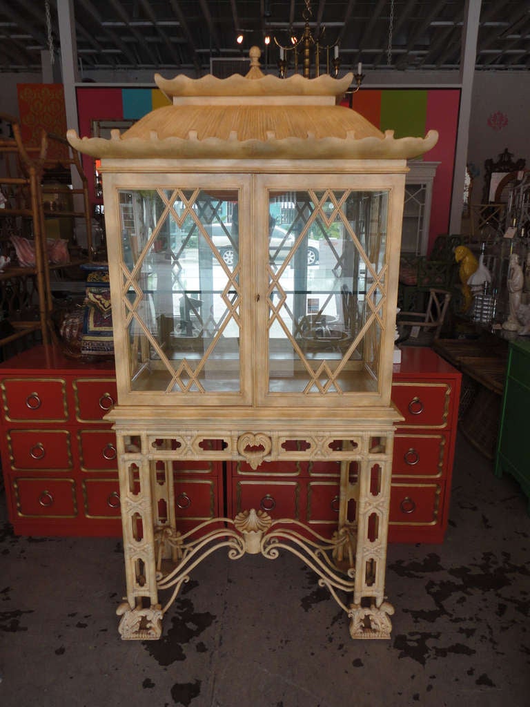 Fretwork Pagoda Cabinet on Stand