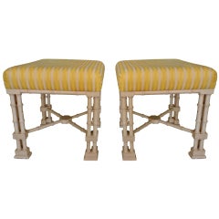 Vintage Faux Bamboo Benches