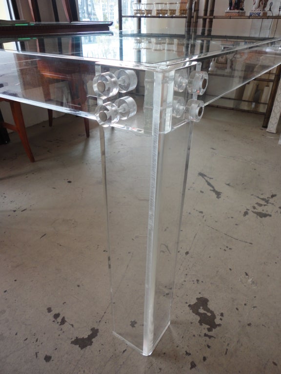 Lucite Dining Table 

keywords:  Hollywood Regency, Mid Century Modern, Charles Hollis Jones Style, lucite, acryllic