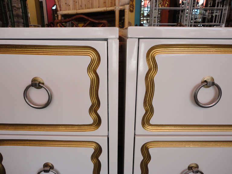 Pair of Hollywood Regency Style Chests In Good Condition In West Palm Beach, FL