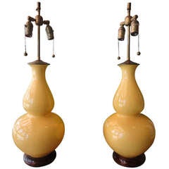 Pair of Gourd Lamps