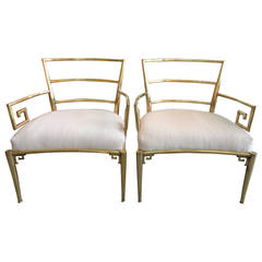 Brass Greek Key Chairs