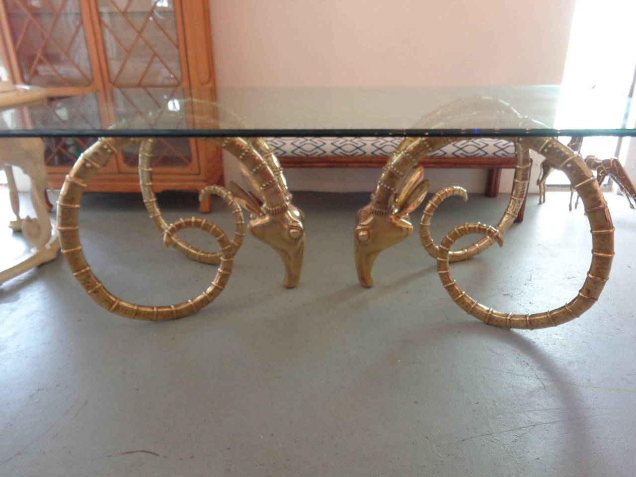 Brass Rams Head Dining Table For Sale 1