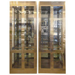 Pair of Brass Mastercraft Vitrines