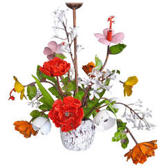 Garland Enameled Copper Flower Chandelier