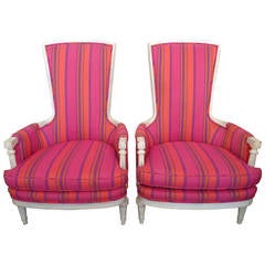 Pair of Louis XVI Style Chairs, Hollywood Regency Style