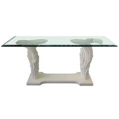 Hollywood Regency Style Palm Frond Console