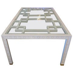 Hollywood Regency Style Fretwork Dining Table