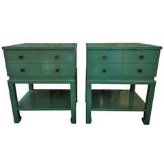 Pair James Mont Style Nightstands