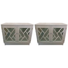 Faux Bamboo Chippendale Cabinets