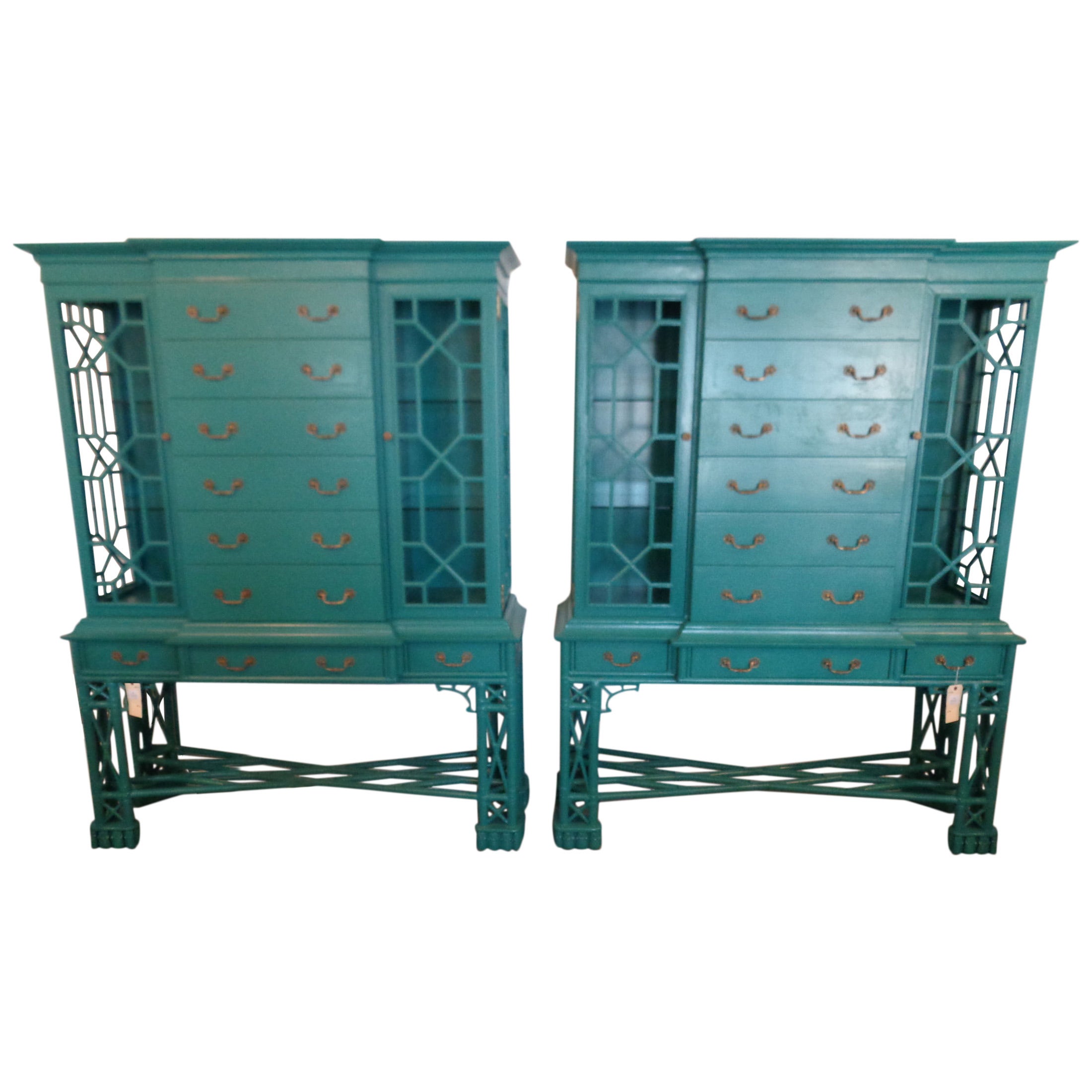 Maitland Smith CHIPPENDALE Style Cabinets