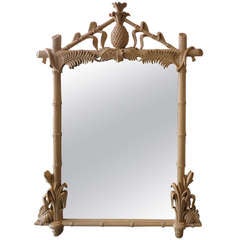 Faux Bamboo Pineapple Mirror