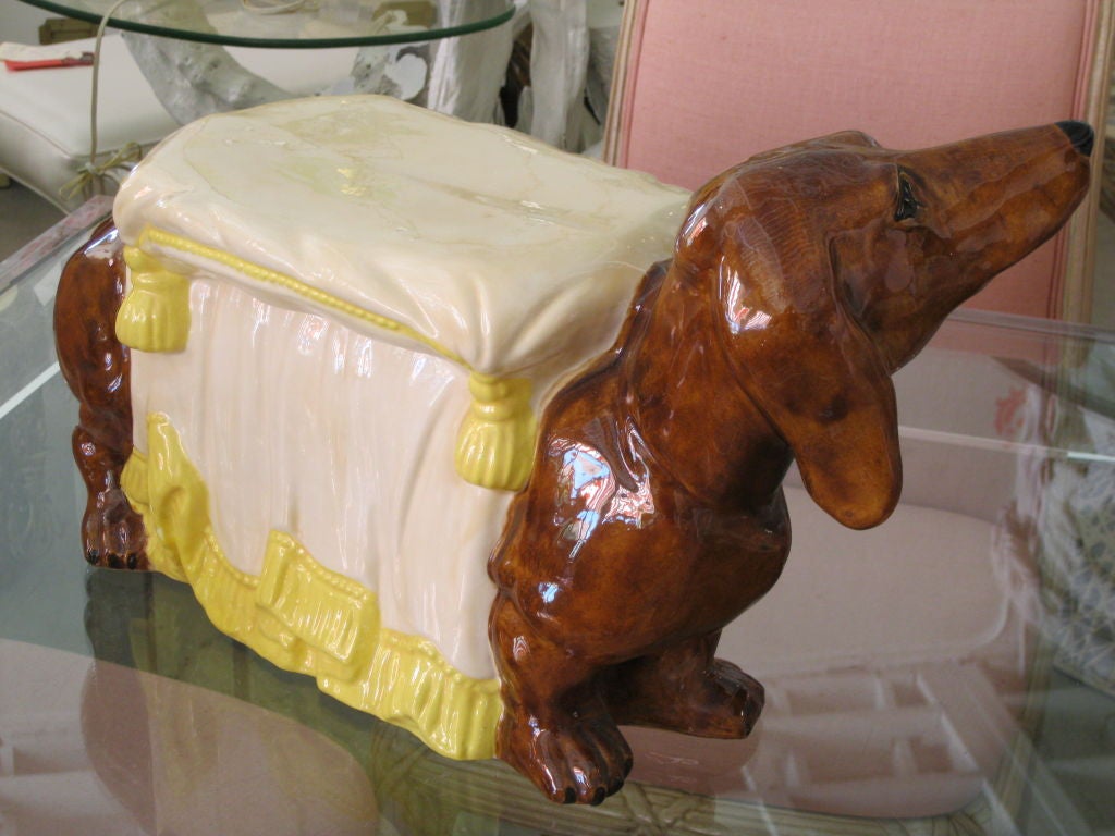 polish pottery dachshund