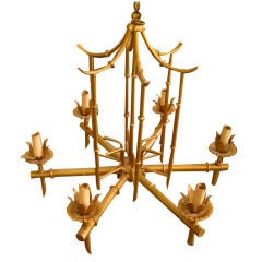 Faux Bamboo Pagoda Chandelier