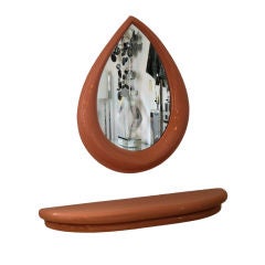 Teardrop Lacquered Mirror and Console