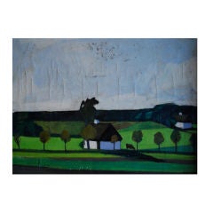 "HOUSES AND TREES" LANDSCAPE BY THORVALD HAGDOR-OLSEN