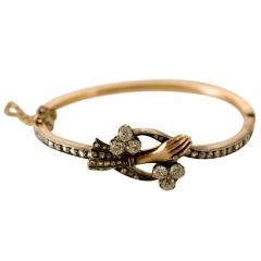 Victorian Diamond  Clasped Hand Bangle