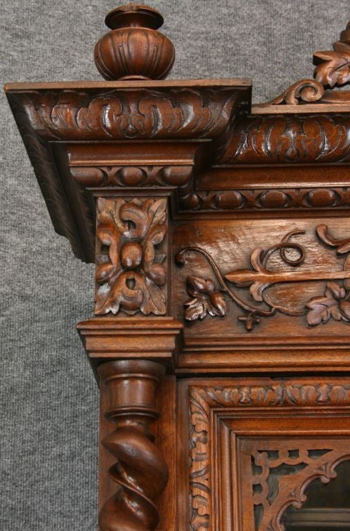 Antique French Carved Hunting Buffet Double Twist For Sale 3