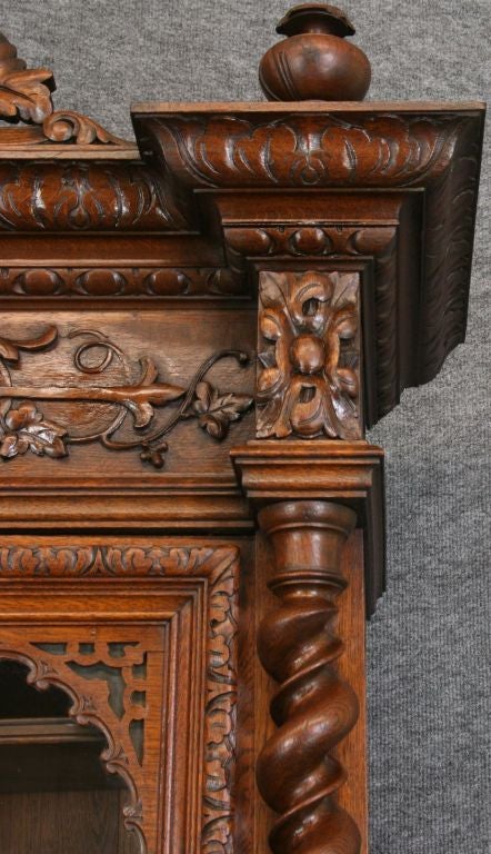 Antique French Carved Hunting Buffet Double Twist For Sale 5
