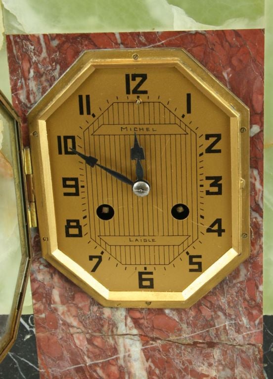 Vintage Art Deco Mantel Clock Laigle German Shepherds 1