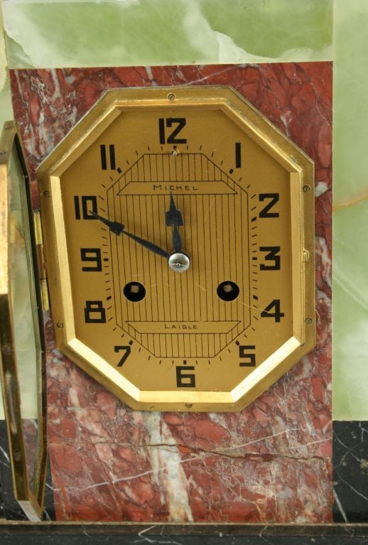 Vintage Art Deco Mantel Clock Laigle German Shepherds 4