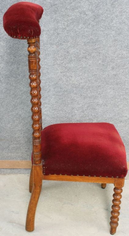 20th Century Antique French Prie Dieu Prayer Chair Kneeler Cross For Sale