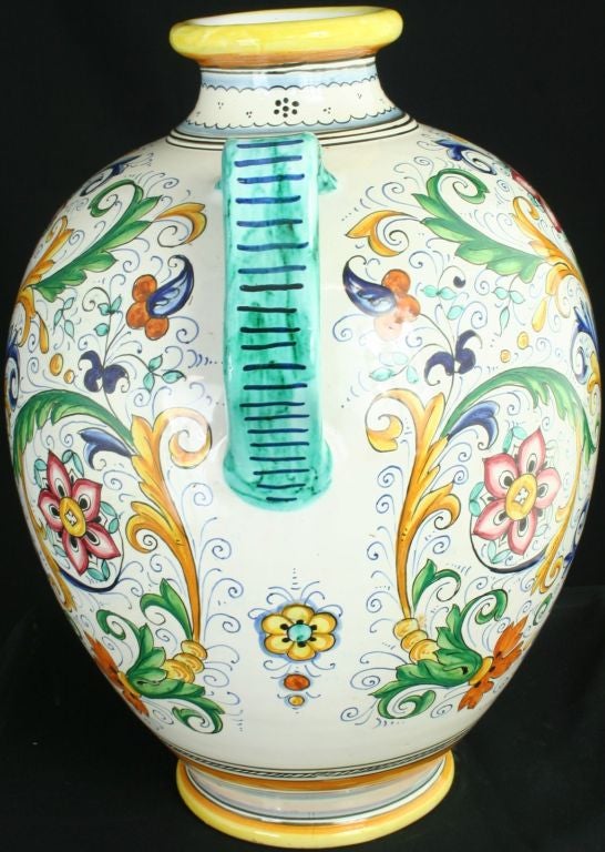 Large Vintage Italian Deruta Majolica Vase Jar 2