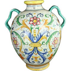Large Vintage Italian Deruta Majolica Vase Jar