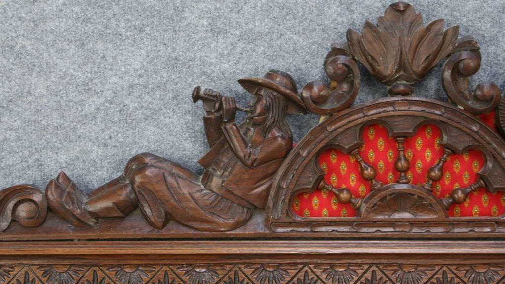Highly Carved Antique French Brittany Full Bed Dancing 3