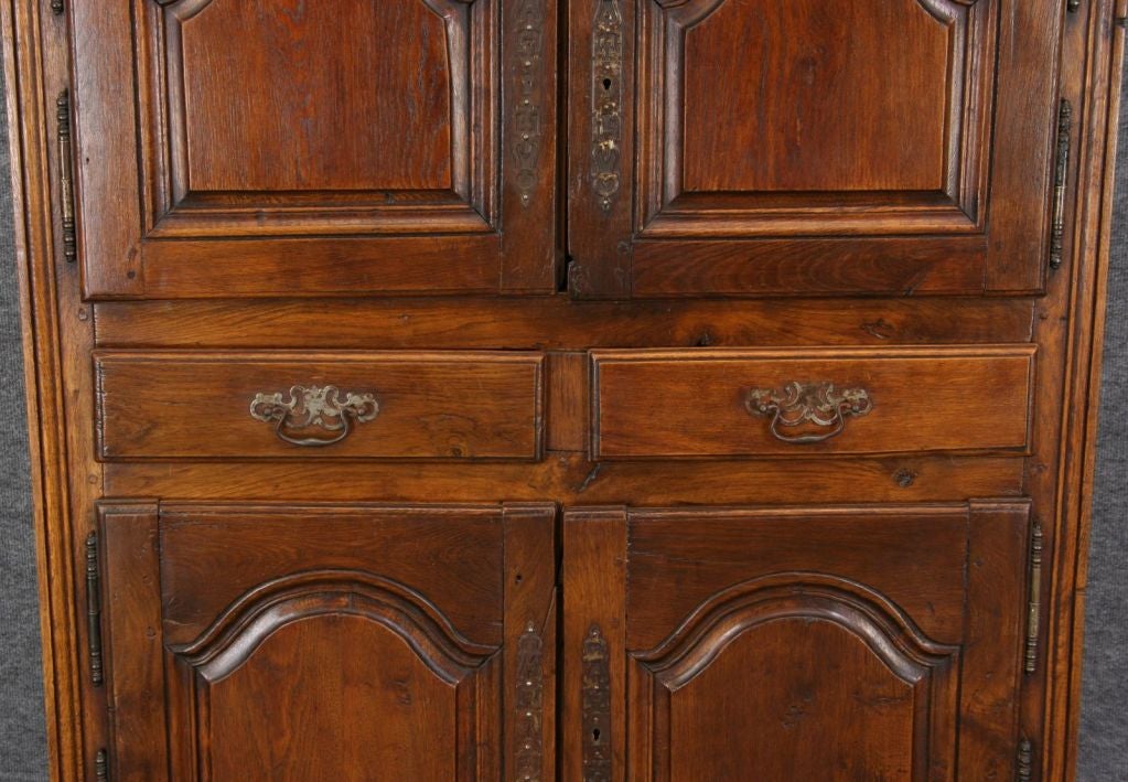 Antique French Country Oak Cabinet Cupboard Armoire 1