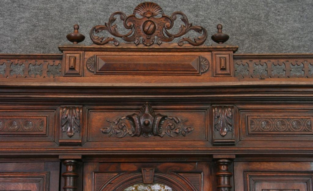 Antique French Renaissance Buffet Carved Oak Dragons For Sale 3