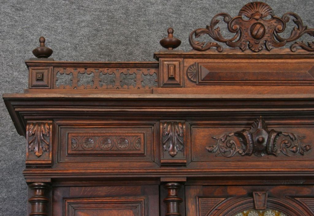 Antique French Renaissance Buffet Carved Oak Dragons For Sale 4