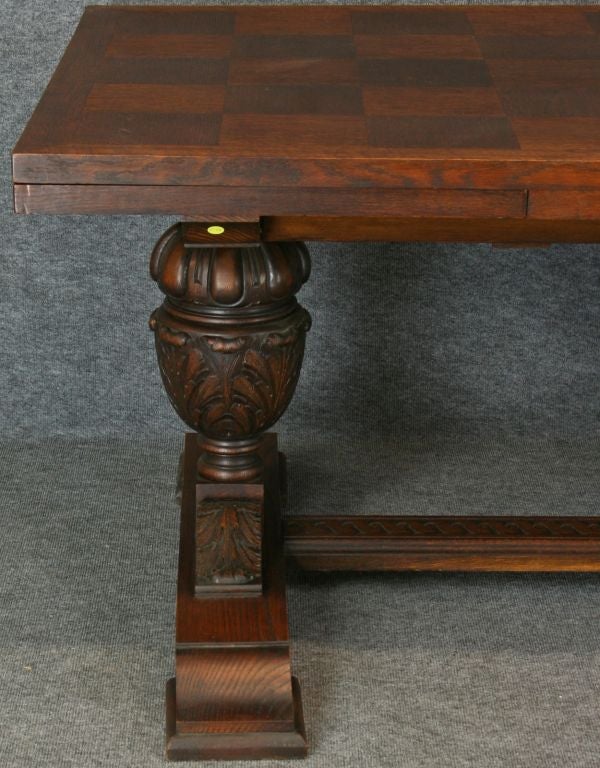 Vintage French Renaissance Carved Parquetry Pub Table
